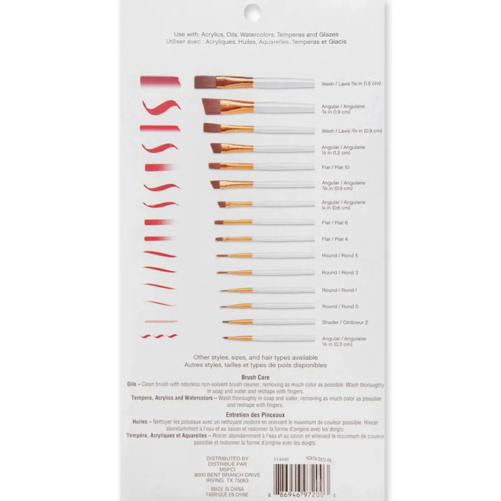 6 Pack: Brown Taklon Super Value Paintbrush Pack by Craft Smart®