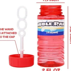 16 Pack Bubble Bottles with Wands Attached, 8 Color Party Favors for Kids, 2oz Solution Bottles in Gift Box, Safe & Leak-Proof for Outdoor Play, Pool & Birthday Parties
