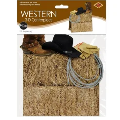12 Pack Bulk 3-D Western Party Centerpiece