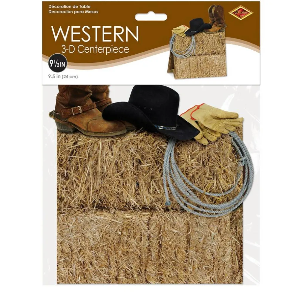 12 Pack Bulk 3-D Western Party Centerpiece