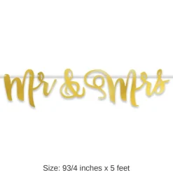 12 Pack Bulk Foil Mr/Mrs Wedding Party Streamer