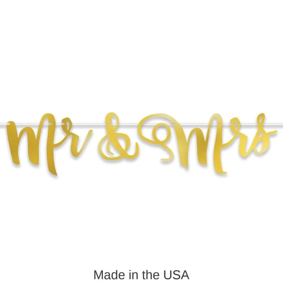 12 Pack Bulk Foil Mr/Mrs Wedding Party Streamer