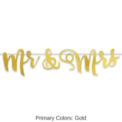 12 Pack Bulk Foil Mr/Mrs Wedding Party Streamer
