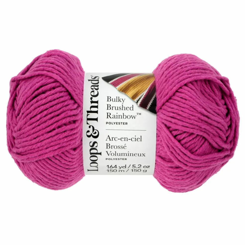 6 Pack: Bulky Brushed Rainbow™ Yarn by Loops & Threads®