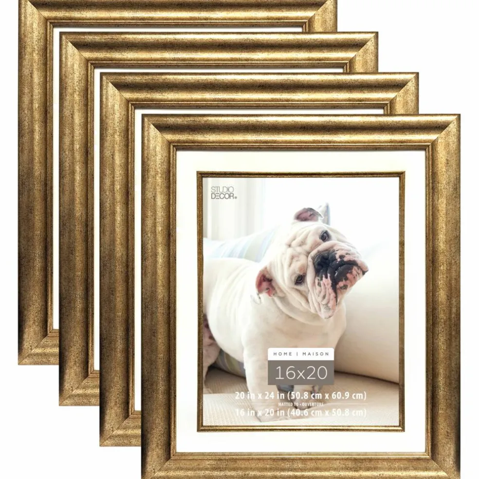 4 Pack: Champagne Frame, 20" x 24" With 16" x 20" Mat, Home Collection By Studio Décor®