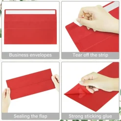 50-Pack #10 Christmas Red Business Envelopes – Self-Seal, 4.125 x 9.5in for Office & Mailing