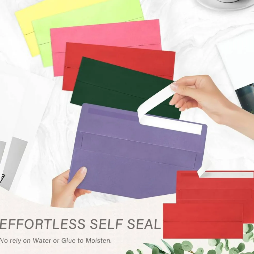 50-Pack #10 Christmas Red Business Envelopes – Self-Seal, 4.125 x 9.5in for Office & Mailing