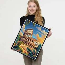6 Pack Cityscape Diamond Painting Kits 12x16 Inch, 5D Full Round Drill Landscape Diamond Art for Adults and Beginners, DIY Paint with Diamonds Gem Art Craft, City Scene Wall Decor Set