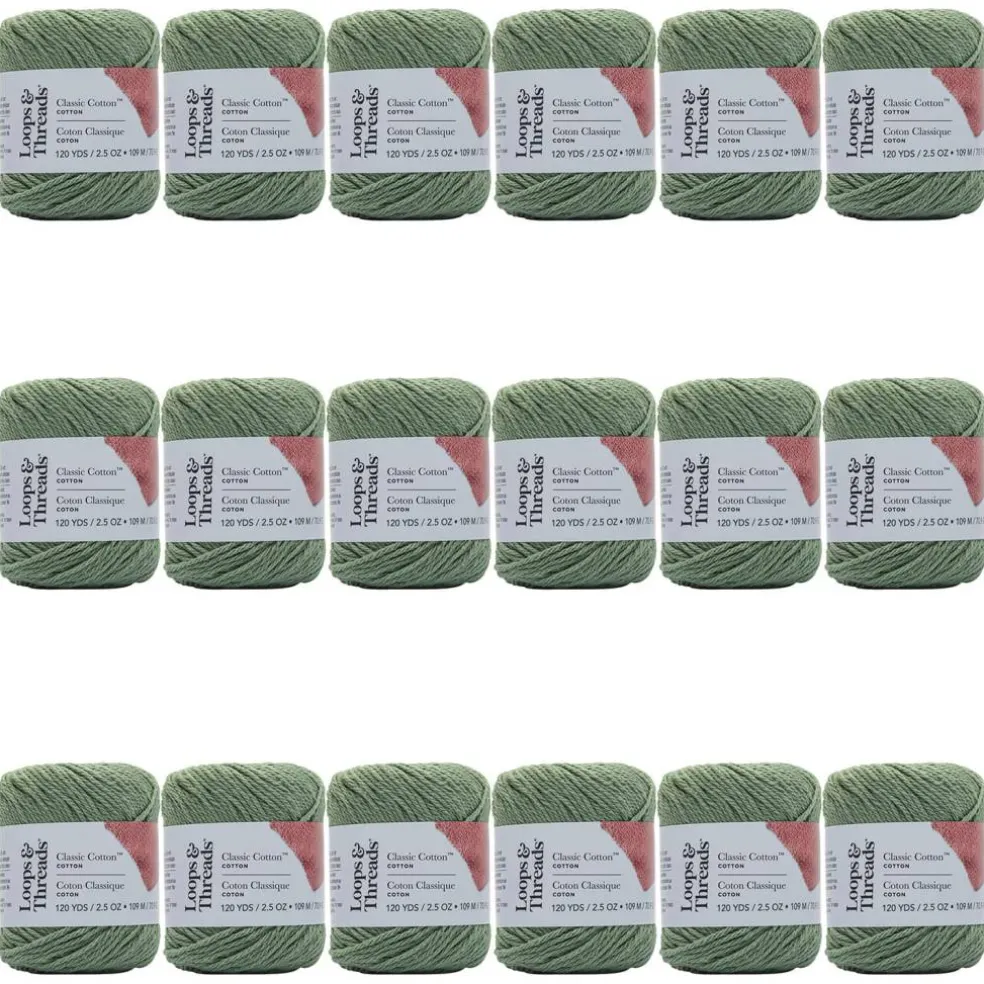18 Pack: Classic Cotton™ Yarn by Loops & Threads®