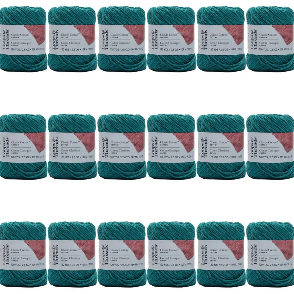 18 Pack: Classic Cotton™ Yarn by Loops & Threads®