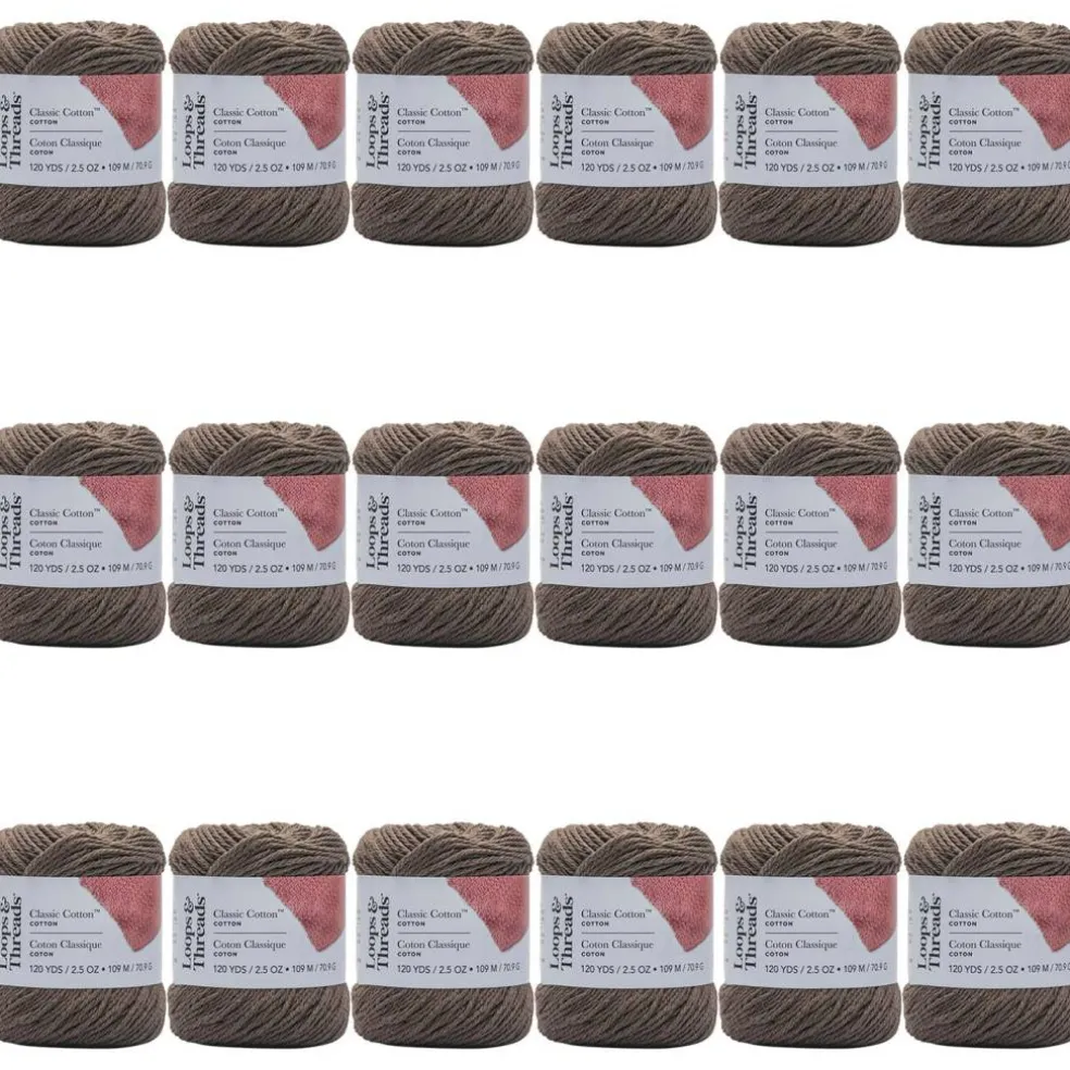 18 Pack: Classic Cotton™ Yarn by Loops & Threads®