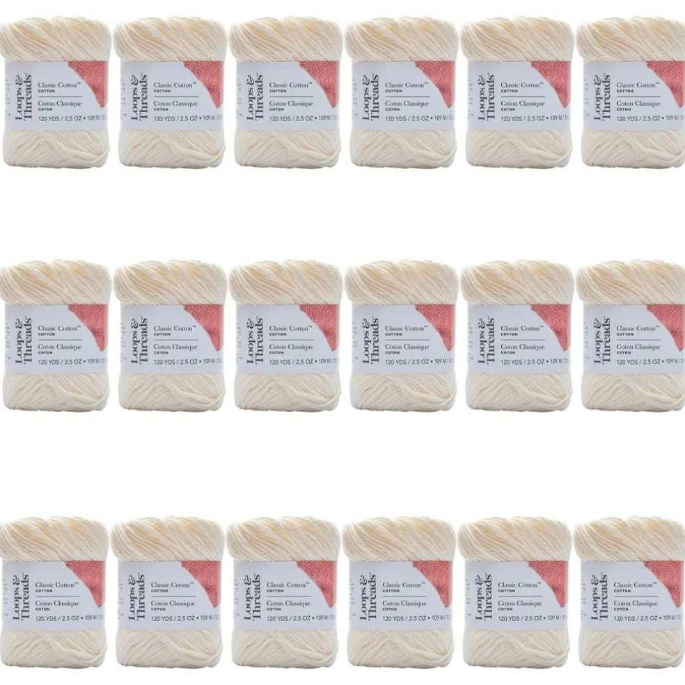 18 Pack: Classic Cotton™ Yarn by Loops & Threads®