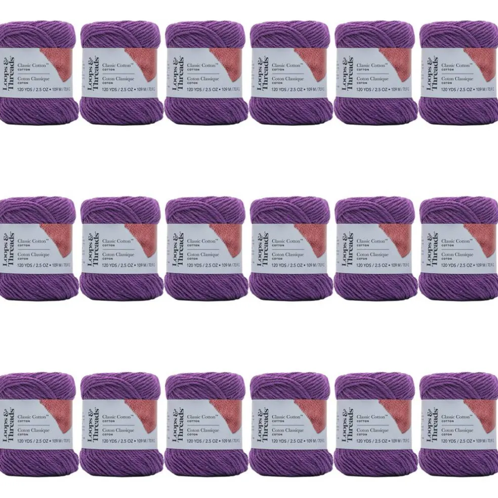 18 Pack: Classic Cotton™ Yarn by Loops & Threads®