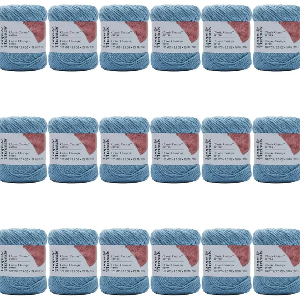 18 Pack: Classic Cotton™ Yarn by Loops & Threads®