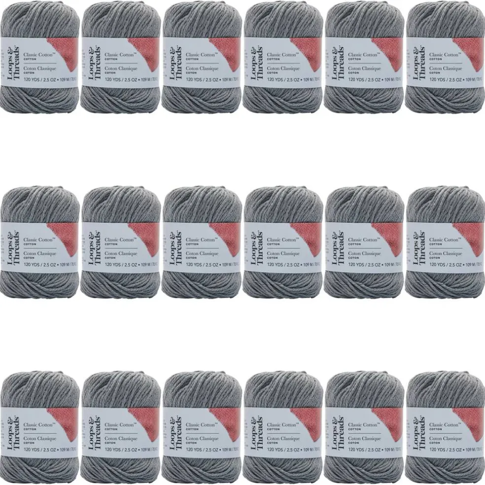 18 Pack: Classic Cotton™ Yarn by Loops & Threads®