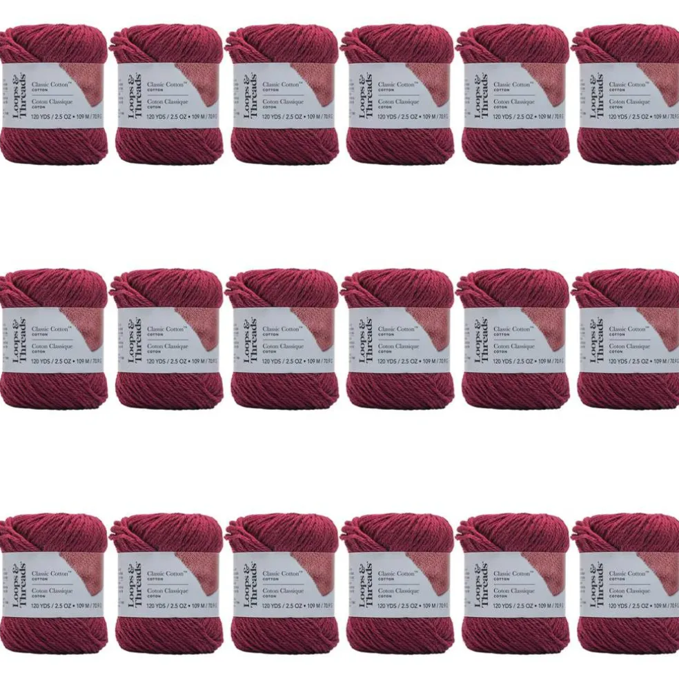 18 Pack: Classic Cotton™ Yarn by Loops & Threads®