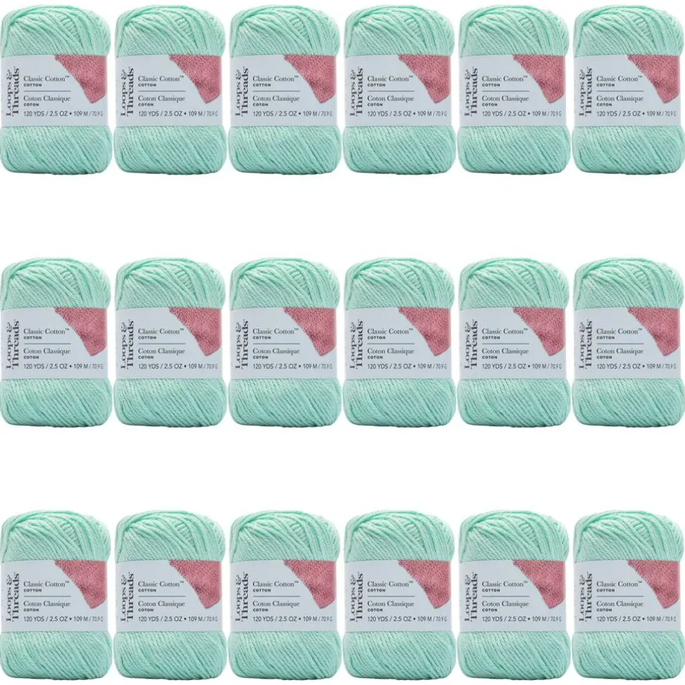18 Pack: Classic Cotton™ Yarn by Loops & Threads®