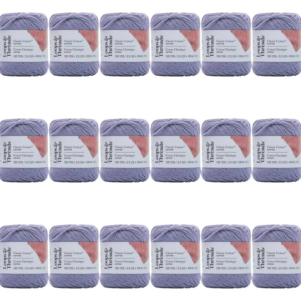 18 Pack: Classic Cotton™ Yarn by Loops & Threads®