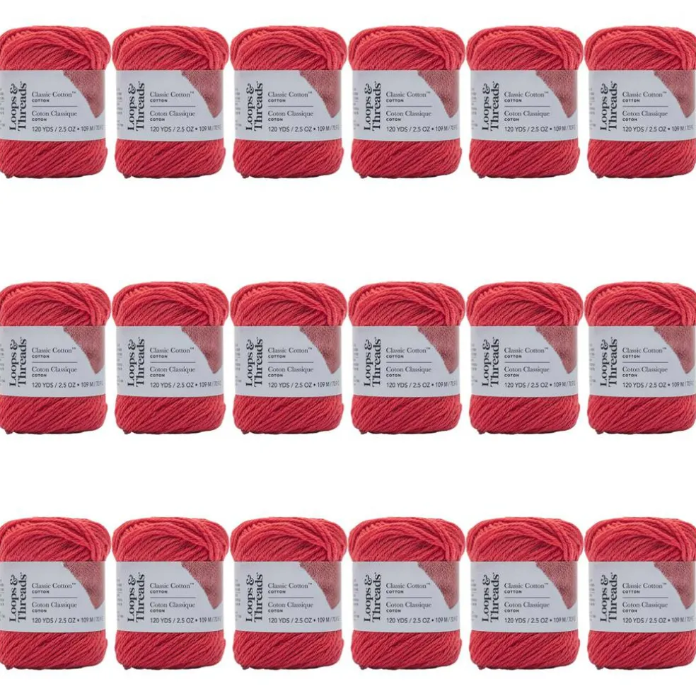 18 Pack: Classic Cotton™ Yarn by Loops & Threads®