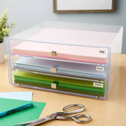 4 Pack: Clear 3-Drawer Organizer by Simply Tidy™