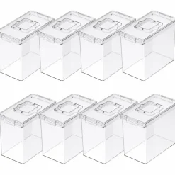 8 Pack: Clear Letter File Storage Case with Top Handle by Simply Tidy®