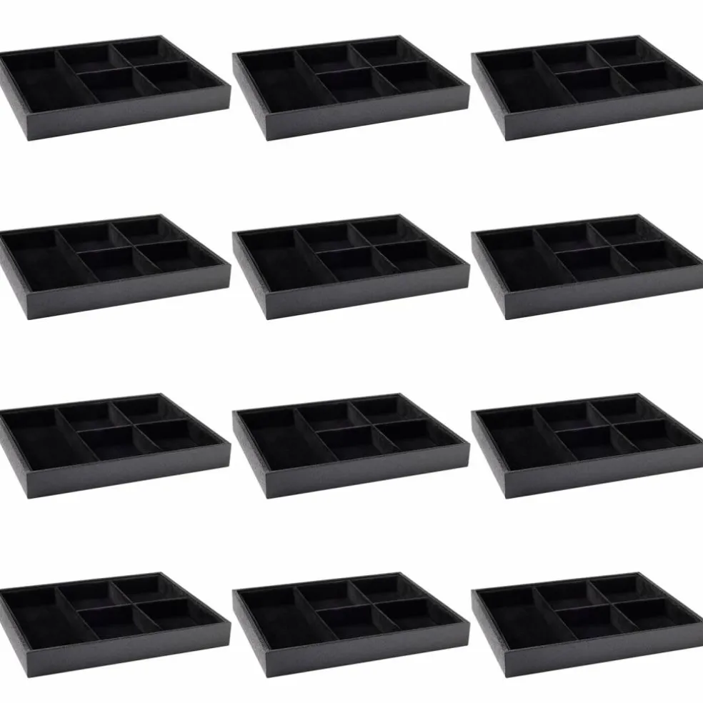 12 Pack: 5 Compartment Velvet Storage Tray by Bead Landing™