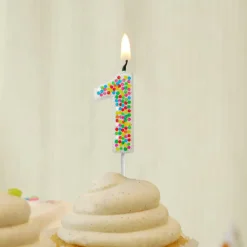 12 Pack: Confetti Number Birthday Candle by Celebrate It™