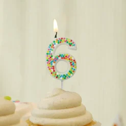 12 Pack: Confetti Number Birthday Candle by Celebrate It™
