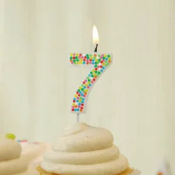 12 Pack: Confetti Number Birthday Candle by Celebrate It™