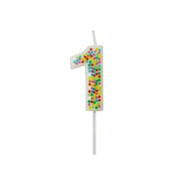 12 Pack: Confetti Number Birthday Candle by Celebrate It™