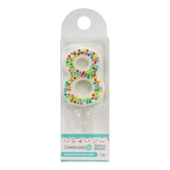 12 Pack: Confetti Number Birthday Candle by Celebrate It™