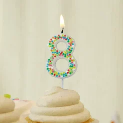 12 Pack: Confetti Number Birthday Candle by Celebrate It™