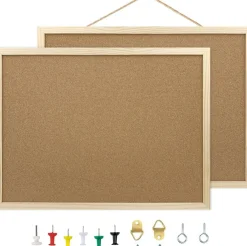 2 Pack Cork Board Bulletin Board (Brown) 15.7