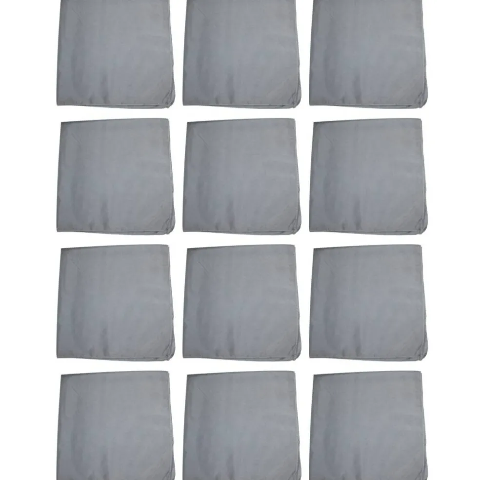 12 Pack Cotton Bandanas in Plain Colors for Crafts, Costumes, Workwear