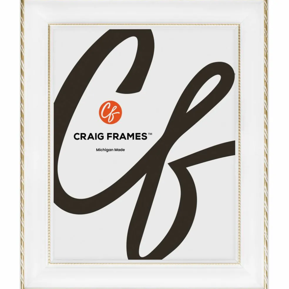 2 Pack Craig Frames Victoria White and Gold Picture Frame
