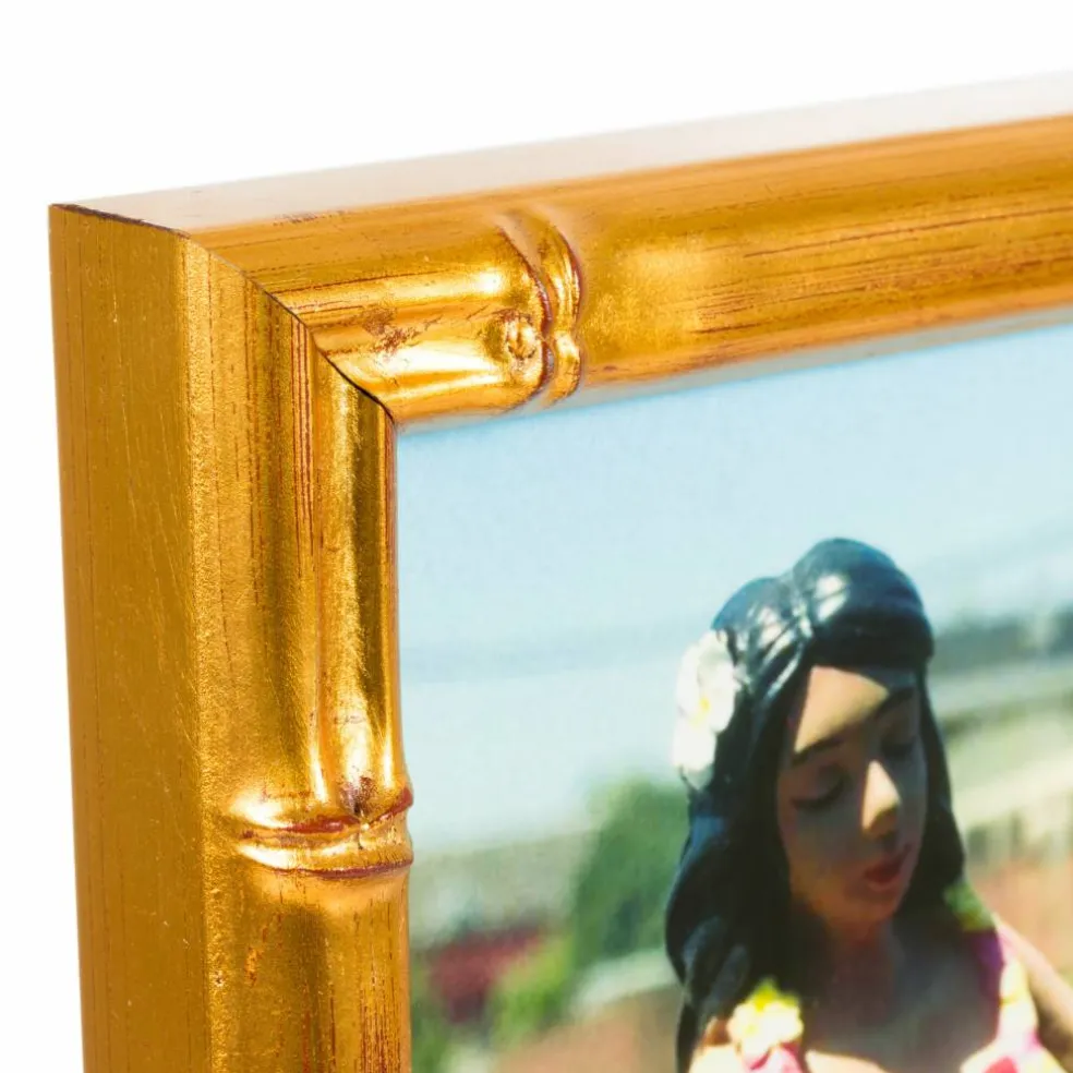 2 Pack Craig Frames Vintage Bamboo Brushed Gold Picture Frame