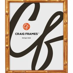 2 Pack Craig Frames Vintage Bamboo Brushed Gold Picture Frame