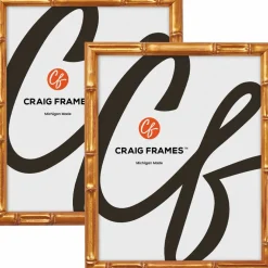 2 Pack Craig Frames Vintage Bamboo Brushed Gold Picture Frame