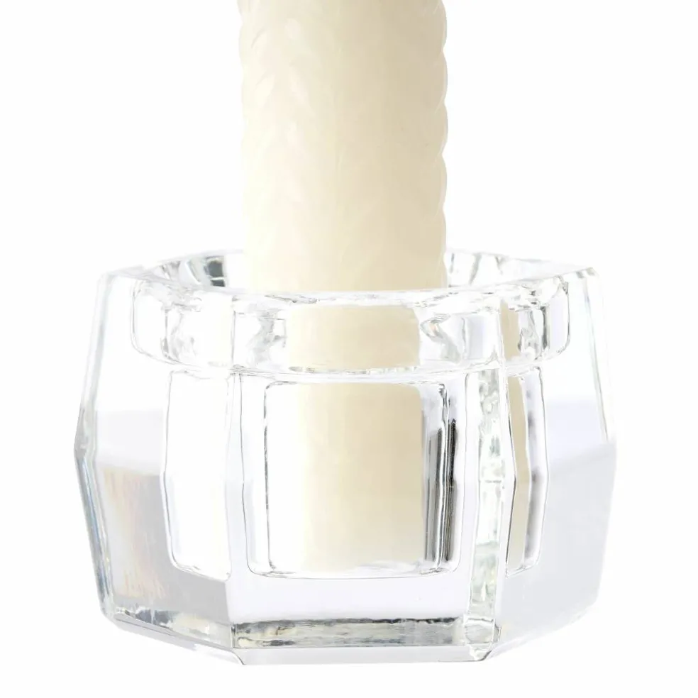 12 Pack: Crystal Hexacube Taper Holder by Ashland®