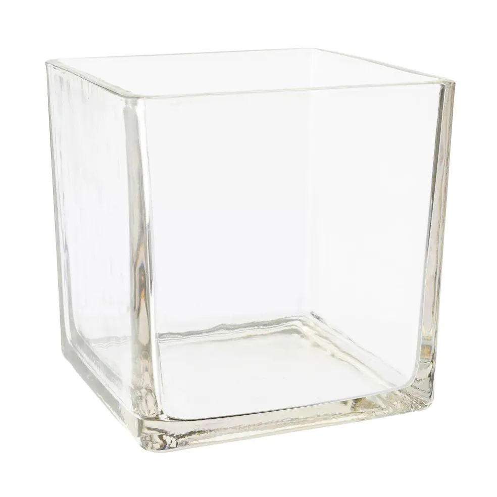 12 Pack: 5" Cube Glass Vase by Ashland®