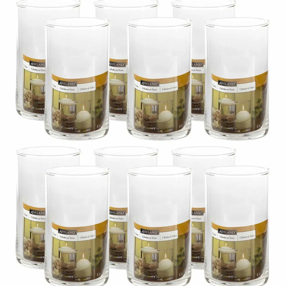 12 Pack: 6" Cylinder Glass Candle Holder by Ashland®