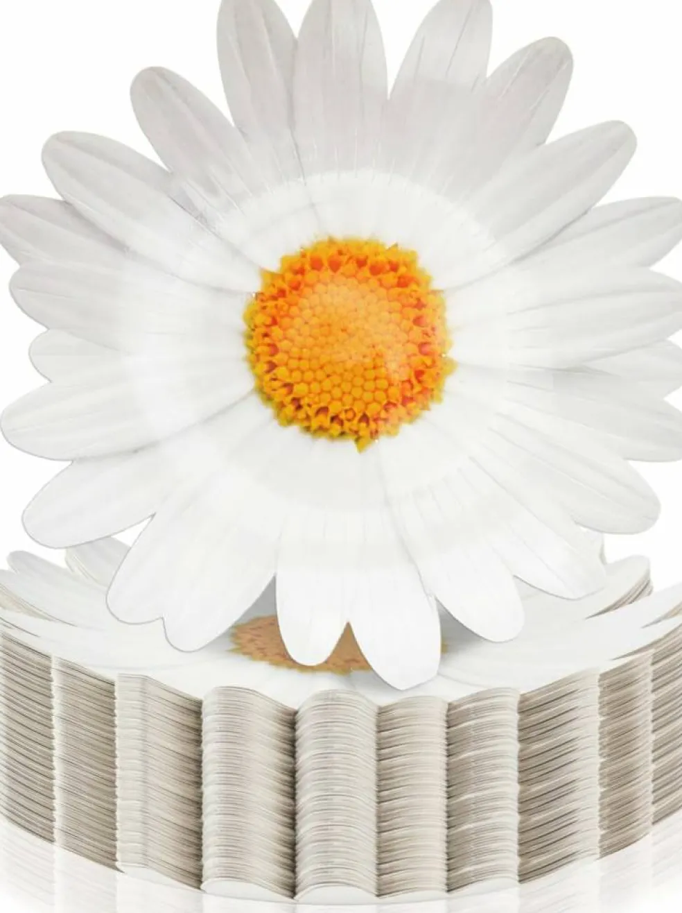 100 Pack Daisy Floral Paper Plates Flower Disposable Dinner Plates 9.5 Inch Summer Tableware
