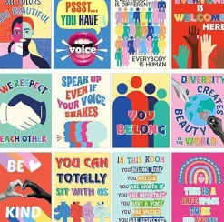 12-Pack Diversity & Inclusion Classroom Posters – Inspirational Safe Space Wall Decor, Inclusive “Everyone Is Welcome” Educational Prints for Middle & High School, Office Bulletin Board Art, 11x14 Inch