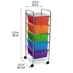 12 Pack: 5 Drawer Rolling Cart by Simply Tidy®
