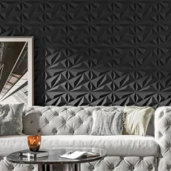 33 Pack 3D Wall Panel Diamond for Interior Wall Décor, PVC Flower Textured Wall Panels