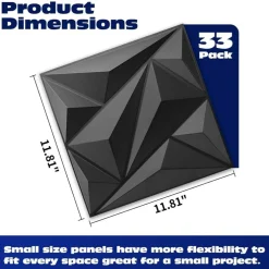 33 Pack 3D Wall Panel Diamond for Interior Wall Décor, PVC Flower Textured Wall Panels