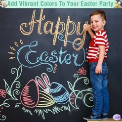 24 Pack Easter Sidewalk Chalk Easter Eggs Fillers 12 Colors Easter Basket Stuffers Colorful Egg Chalk for Outdoor Toddler Kids Gifts Hunt Party Favor Classroom School Chalkboard Playground Drawing