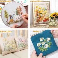 403 Pack Embroidery Floss Set, 250 Colors Cross Stitch Friendship Bracelet Thread with 153 Pcs Cross Stitch Tool, 4-Tier Transparent Box for Storage