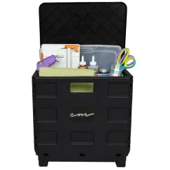 4 Pack: Everything Mary Collapsible Rolling Cart with Lid