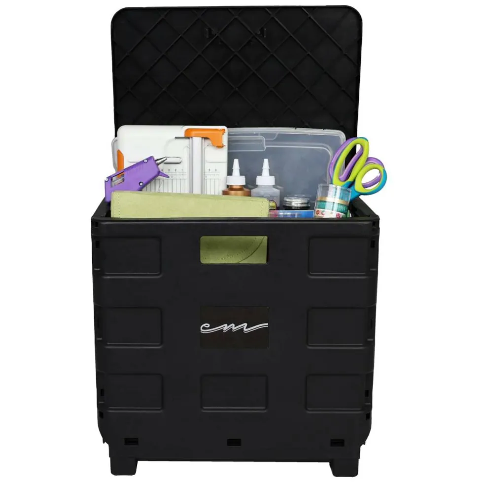 4 Pack: Everything Mary Collapsible Rolling Cart with Lid